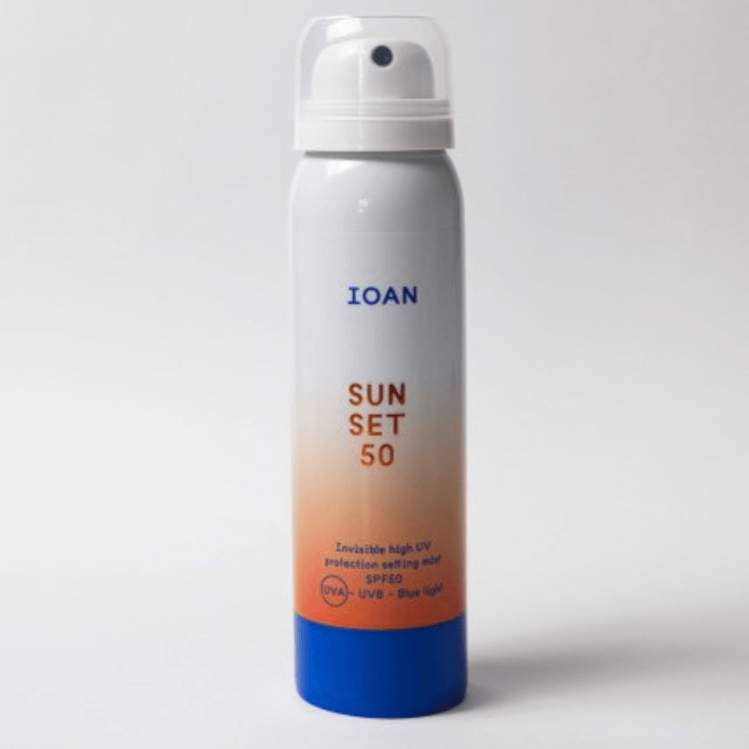IOAN sun set mist settingspray SPF 50