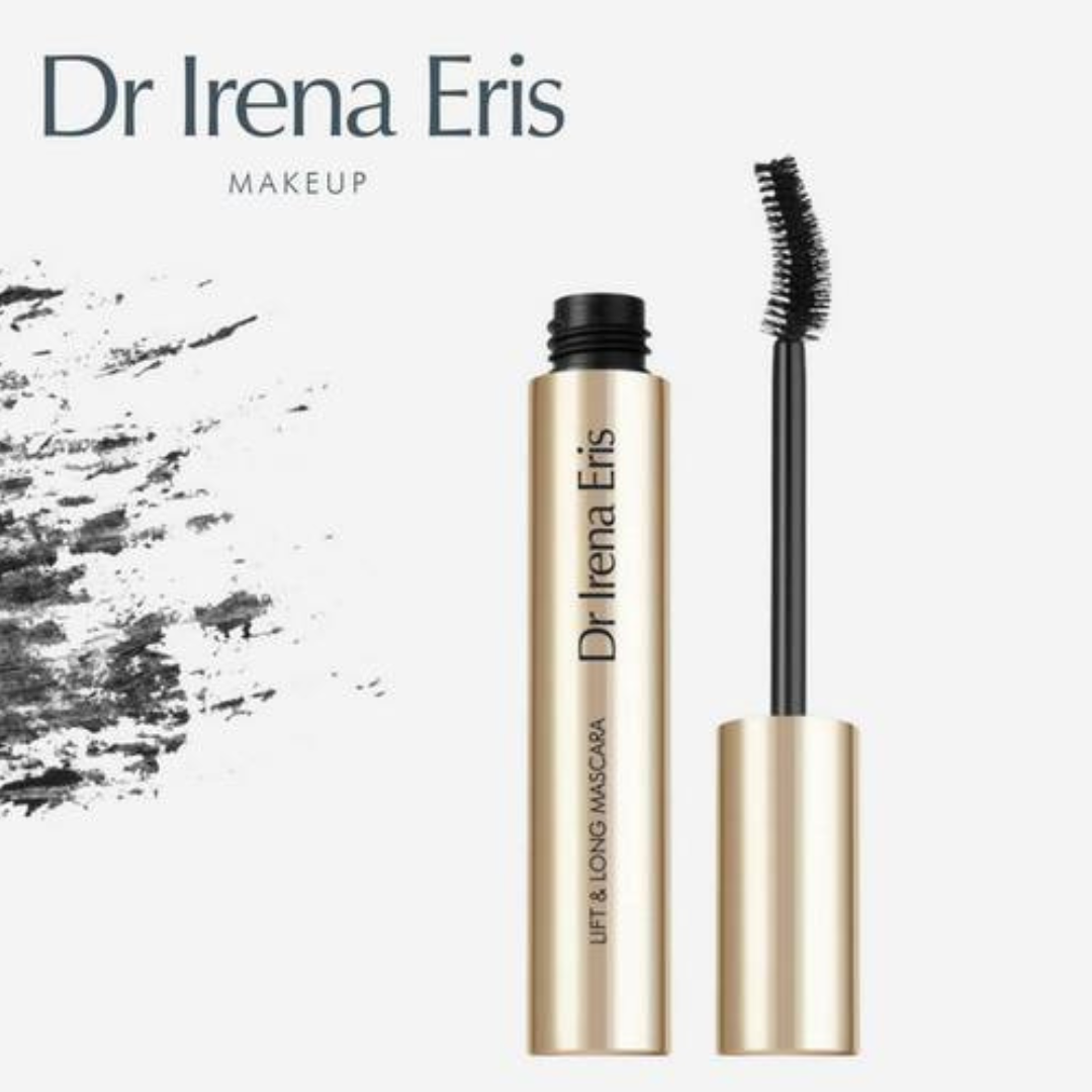 Mascara van Dr Irena Eris met liftend effect – lengte en krul voor een open blik - merk logo en product