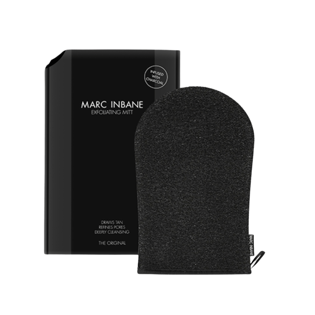 Marc Inbane scrub handschoen om dode huidcellen te verwijderen vóór het tannen