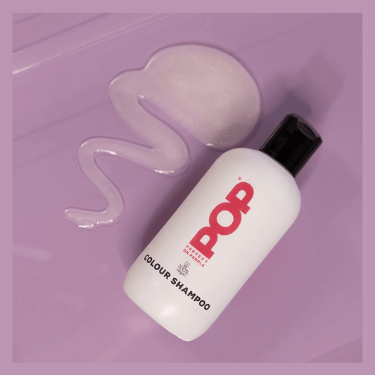POP Colour Shampoo – flatlay met dop zichtbaar