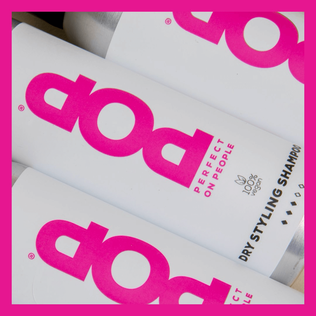 POP droogshampoo productfoto met roze accenten