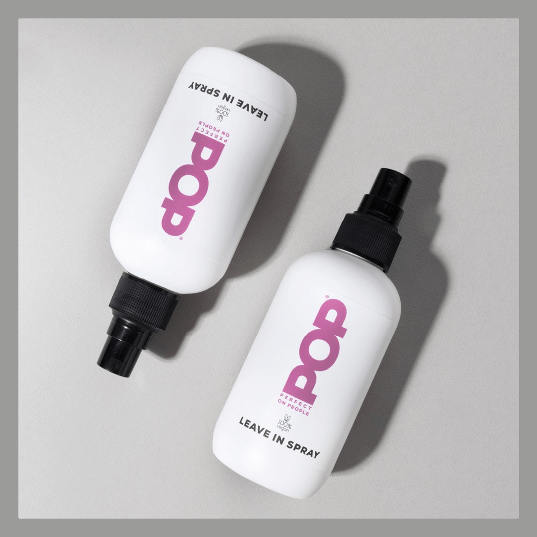 Toepassing van POP leave-in spray – bescherming tegen hitte en pluis