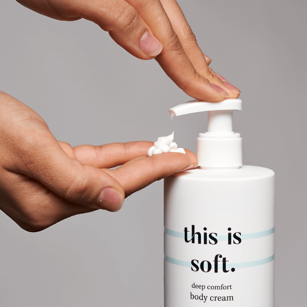 Hydraterende bodycrème van This is Us – verzorging zonder parabenen voor de gevoelige huid - voorbeeld textuur