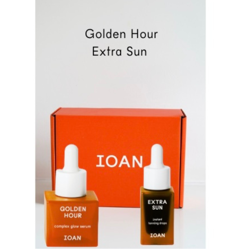 IOAN BRONZED GLOW BOX: Golden Hour serum + Extra Sun tanning drops