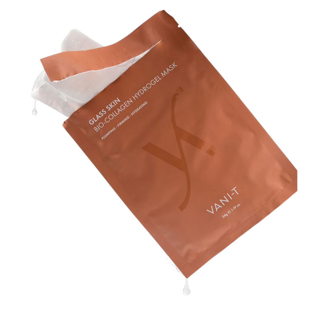 VANI-T Glass Skin Bio-Collageen Hydrogel Masker – box met 4 maskers